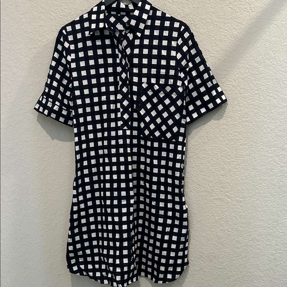 Checkered Black and White Shirt dress